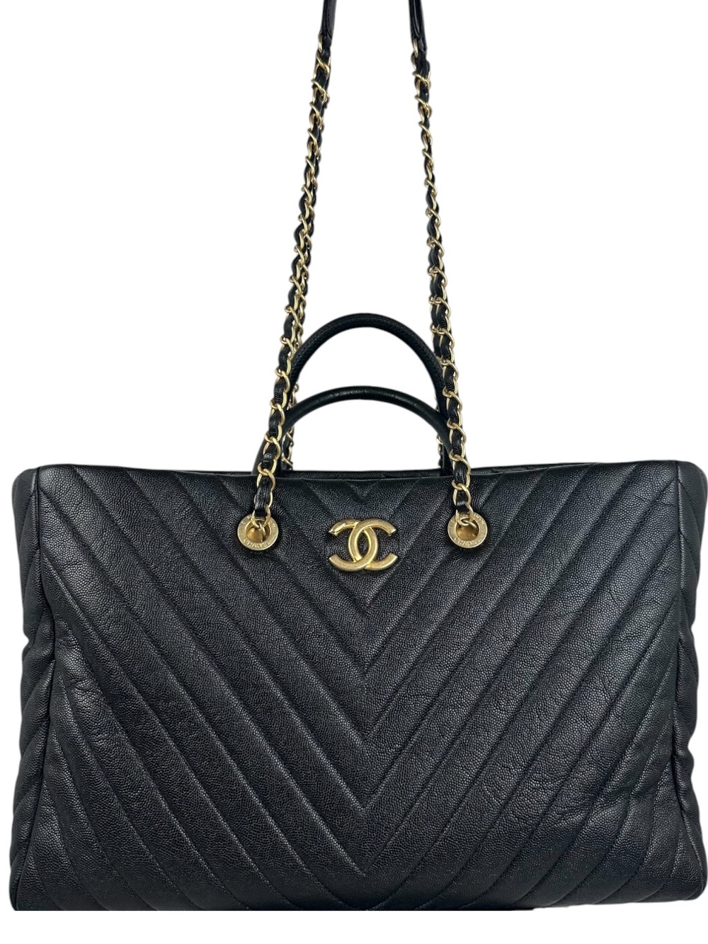 CHANEL CAVIAR LEATHER CC TOTE